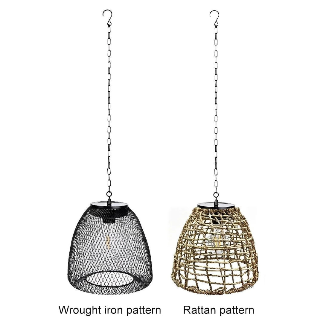 Solarny rattanowy zewnętrzny lampion wiszący – widok produktu 11 | Nuvira Home