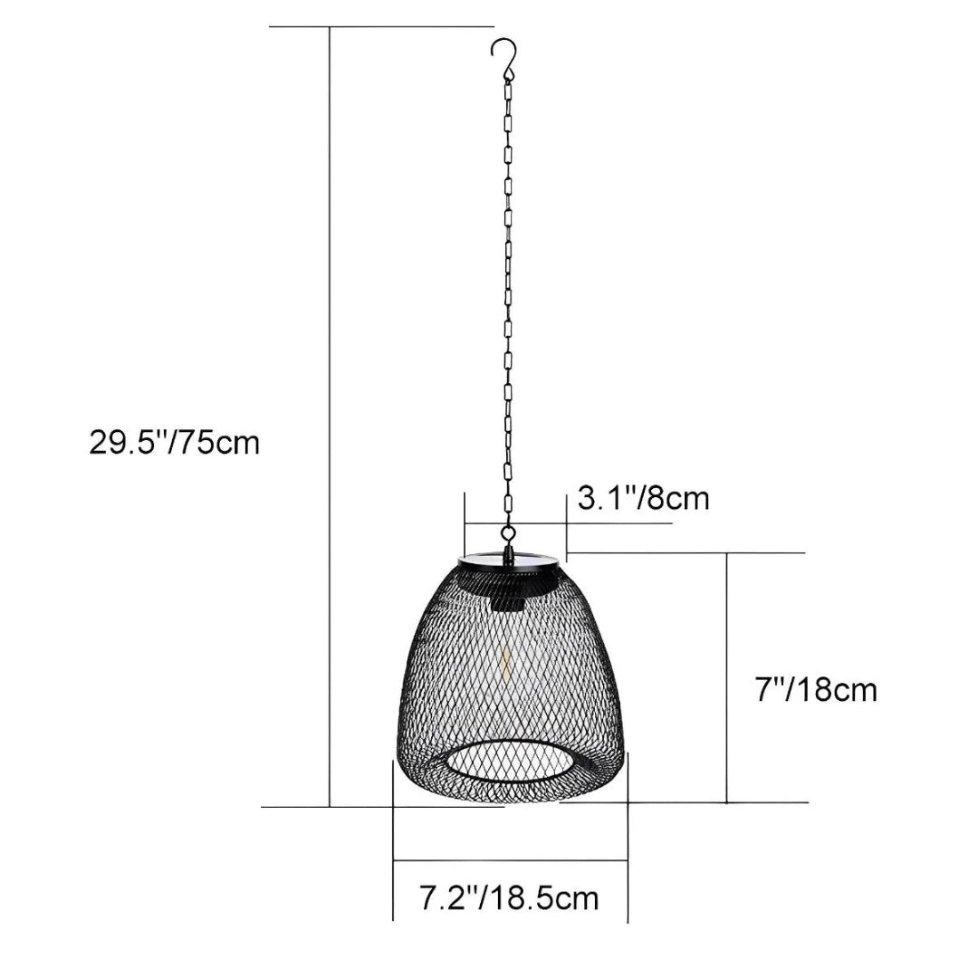 Solarny rattanowy zewnętrzny lampion wiszący – widok produktu 13 | Nuvira Home
