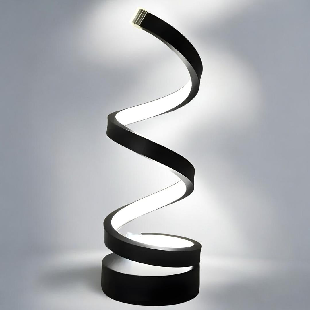 Spiralna Lampa Stołowa LED – Współczesna Rzeźba – widok produktu 4 | Nuvira Home