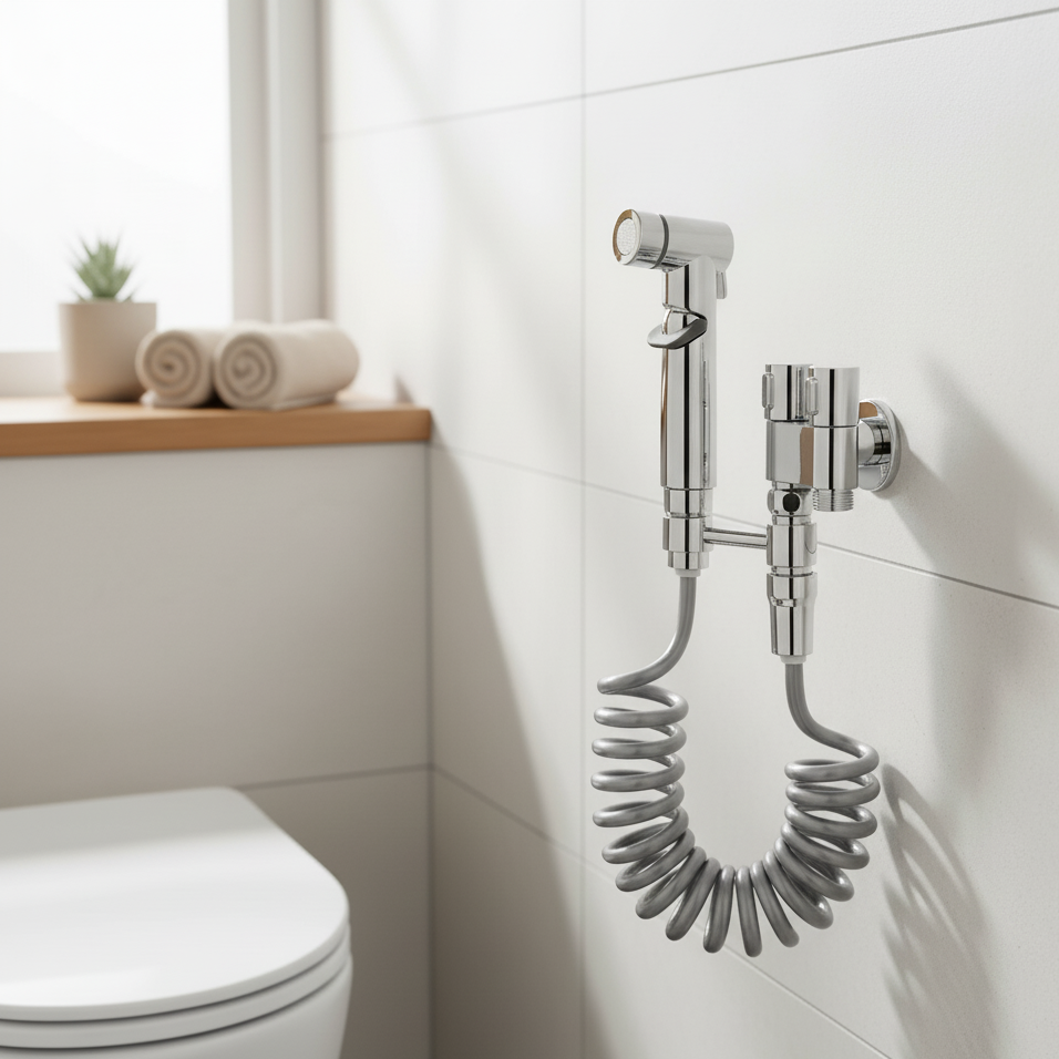Stalowa Myjka do Bidetu z Regulacją Ciśnienia – widok produktu 14 | Nuvira Home