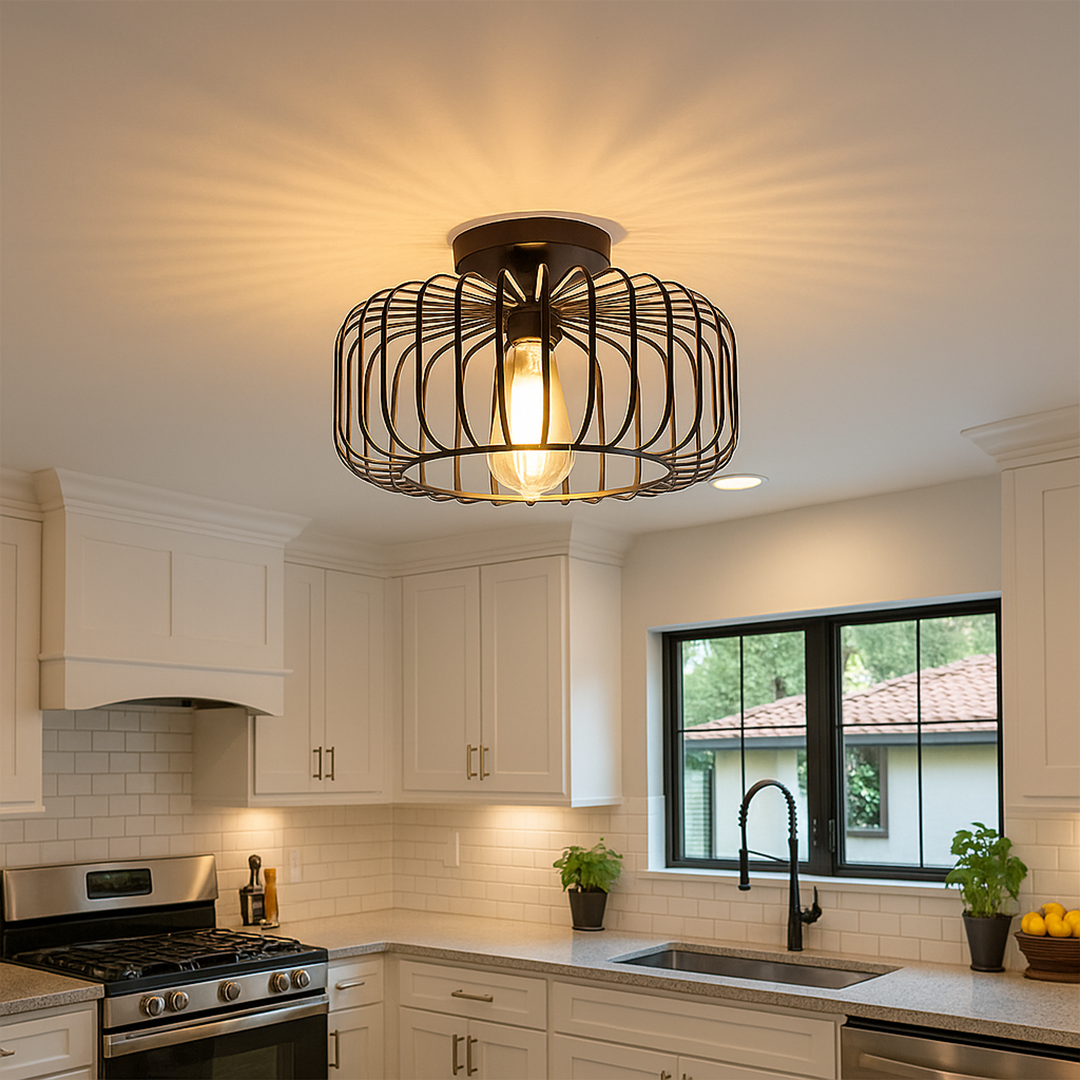 Stylowa Czarna Lampa Sufitowa – Nowoczesna – widok produktu 1 | Nuvira Home