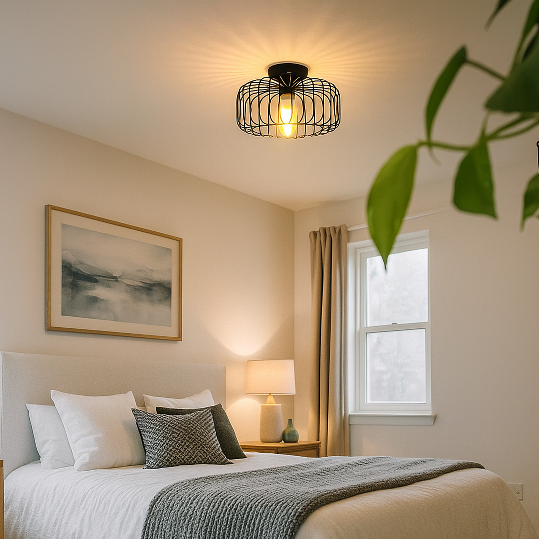 Stylowa Czarna Lampa Sufitowa – Nowoczesna – widok produktu 3 | Nuvira Home