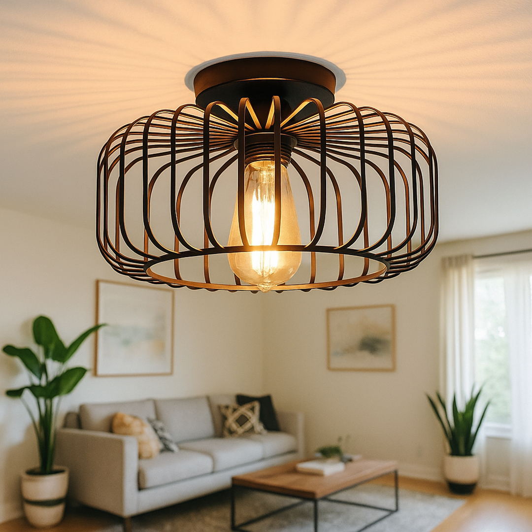 Stylowa Czarna Lampa Sufitowa – Nowoczesna – widok produktu 4 | Nuvira Home