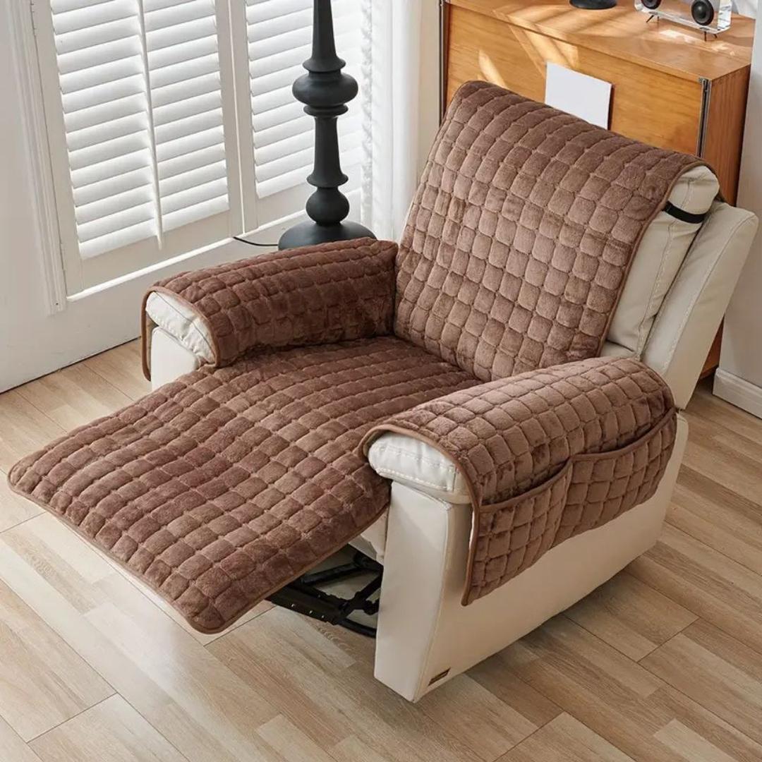 Stylowy Pokrowiec Na Fotel Snug Grid – Z Kieszenią Boczna – widok produktu 2 | Nuvira Home