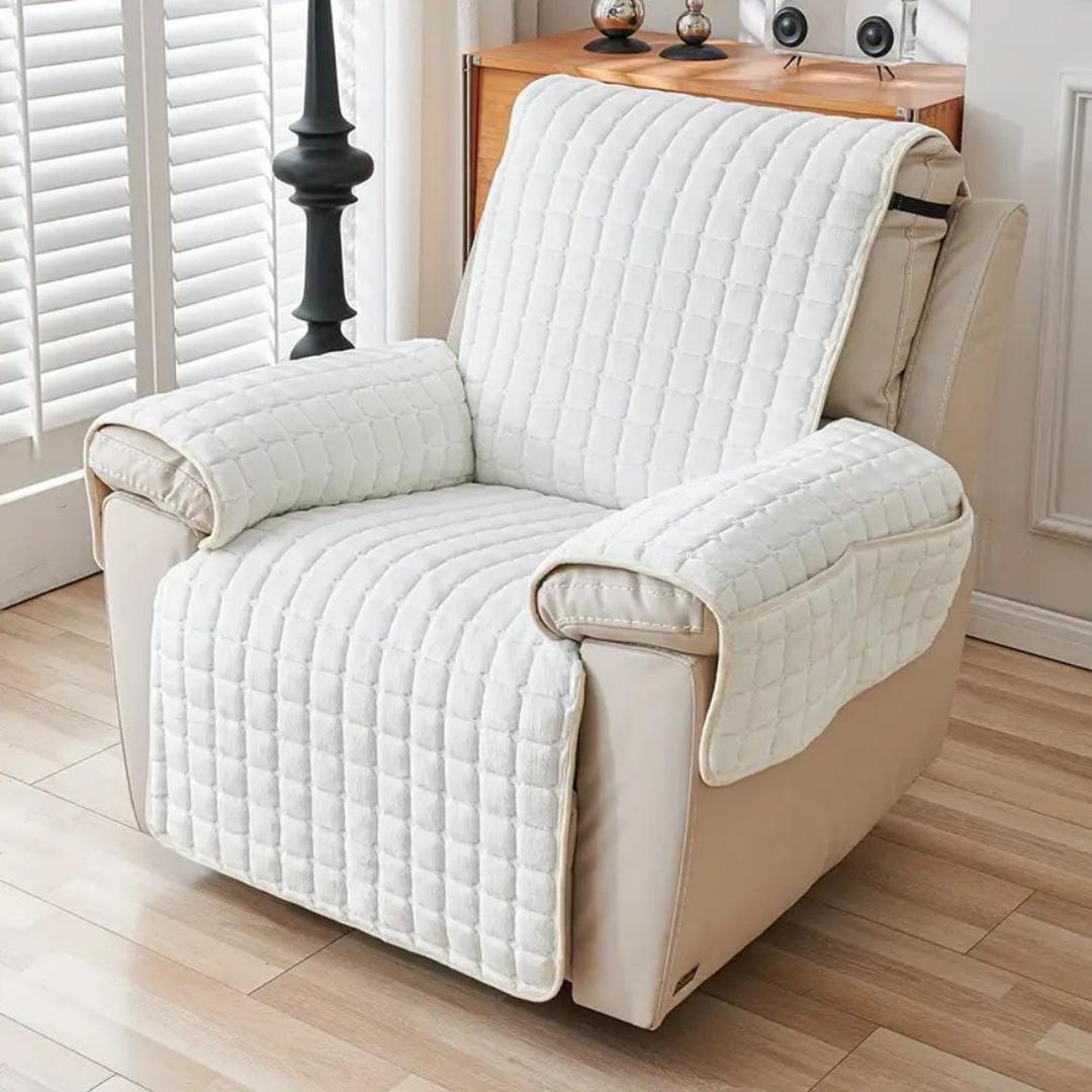Stylowy Pokrowiec Na Fotel Snug Grid – Z Kieszenią Boczna – widok produktu 3 | Nuvira Home