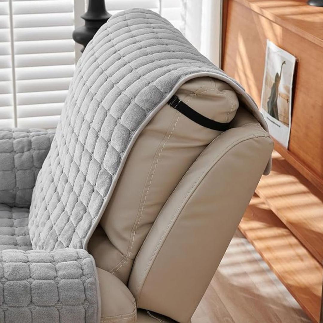 Stylowy Pokrowiec Na Fotel Snug Grid – Z Kieszenią Boczna – widok produktu 8 | Nuvira Home