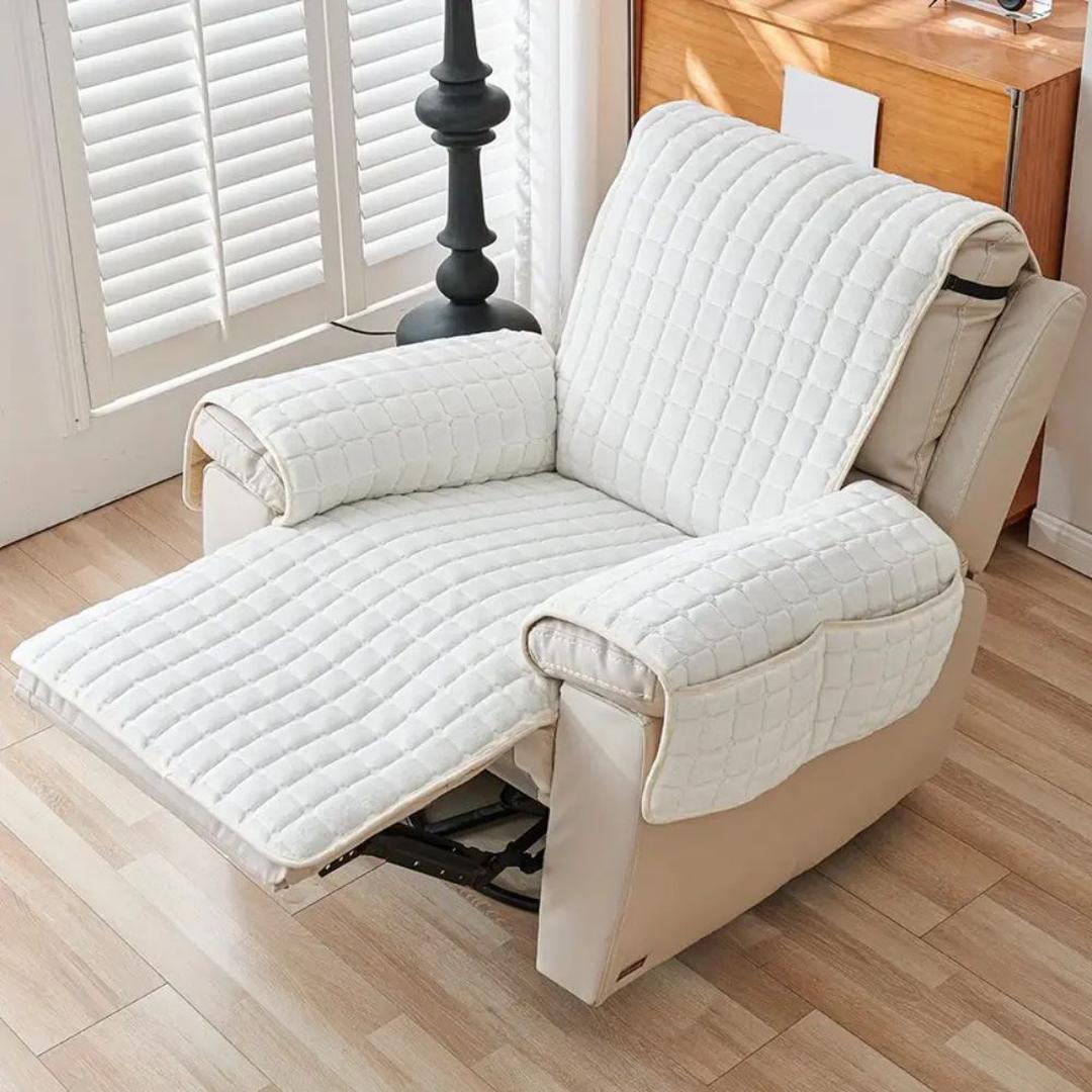 Stylowy Pokrowiec Na Fotel Snug Grid – Z Kieszenią Boczna – widok produktu 12 | Nuvira Home
