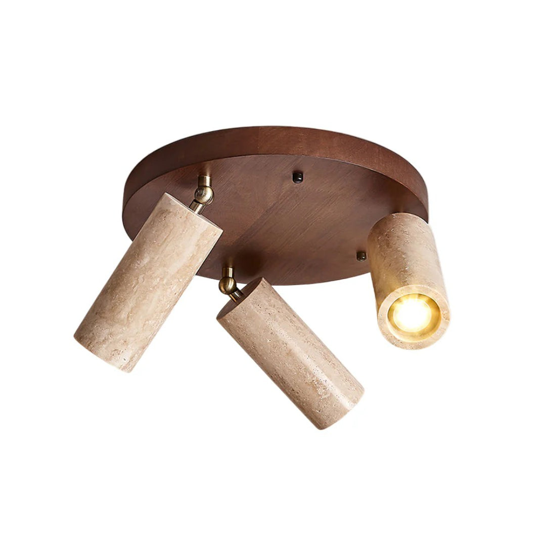 Sufitowa lampa z drewna i kamienia do wnętrz – widok produktu 2 | Nuvira Home
