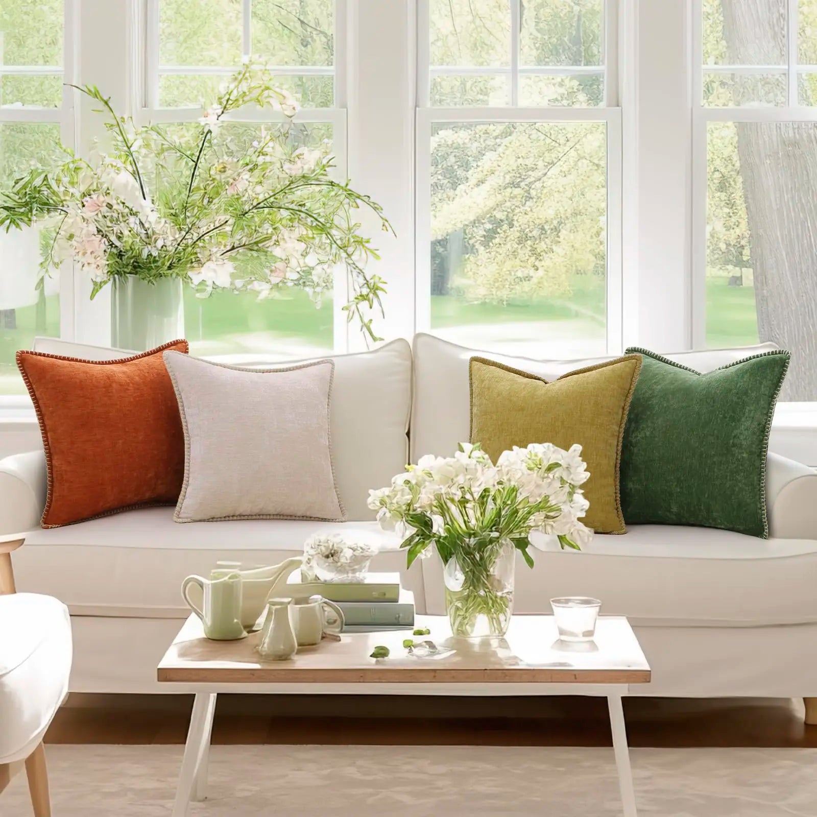 Szenilowa Poszewka na Poduszkę z Przeszyciem – widok produktu 20 | Nuvira Home
