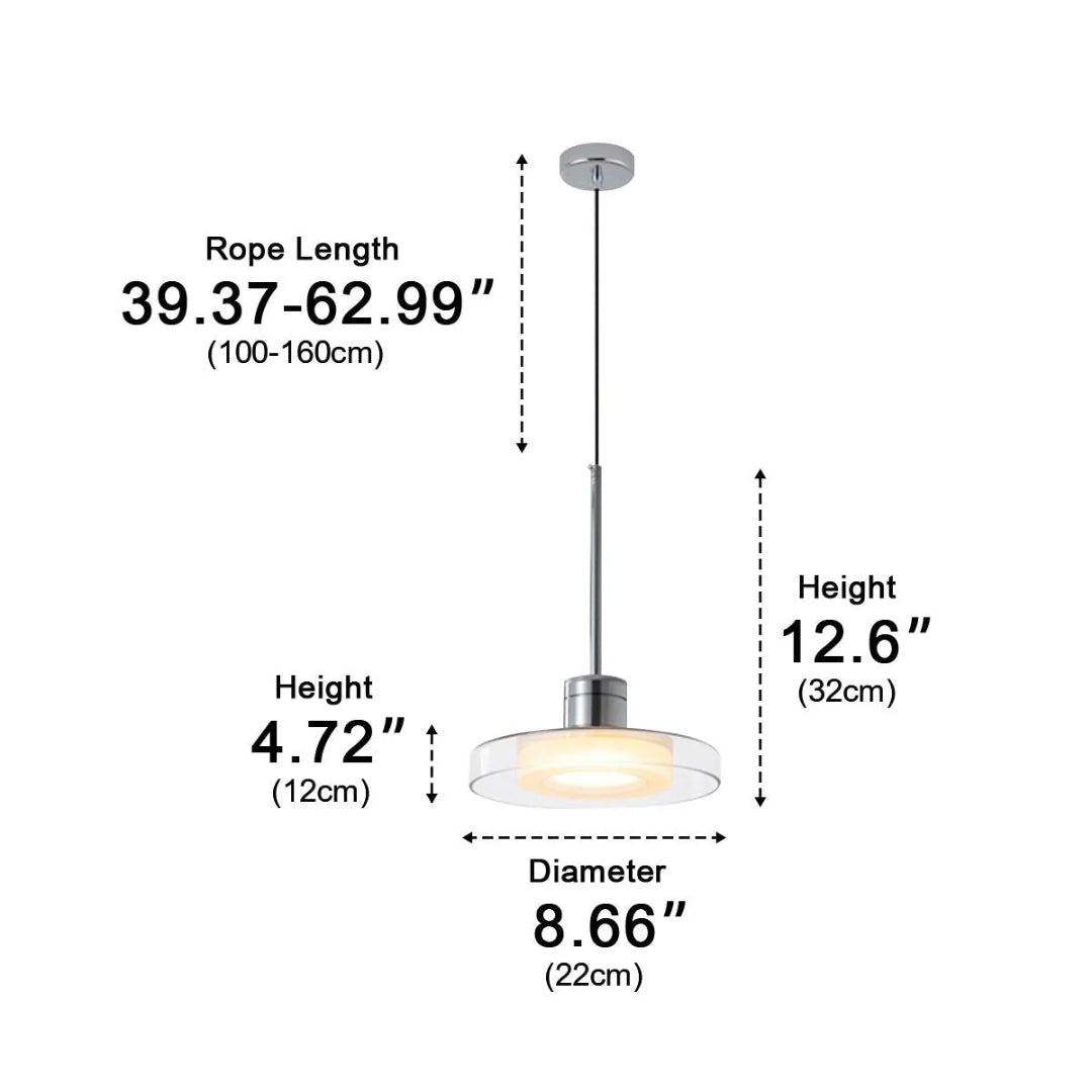 Szklana lampa wisząca kuchenna z kloszem – widok produktu 17 | Nuvira Home
