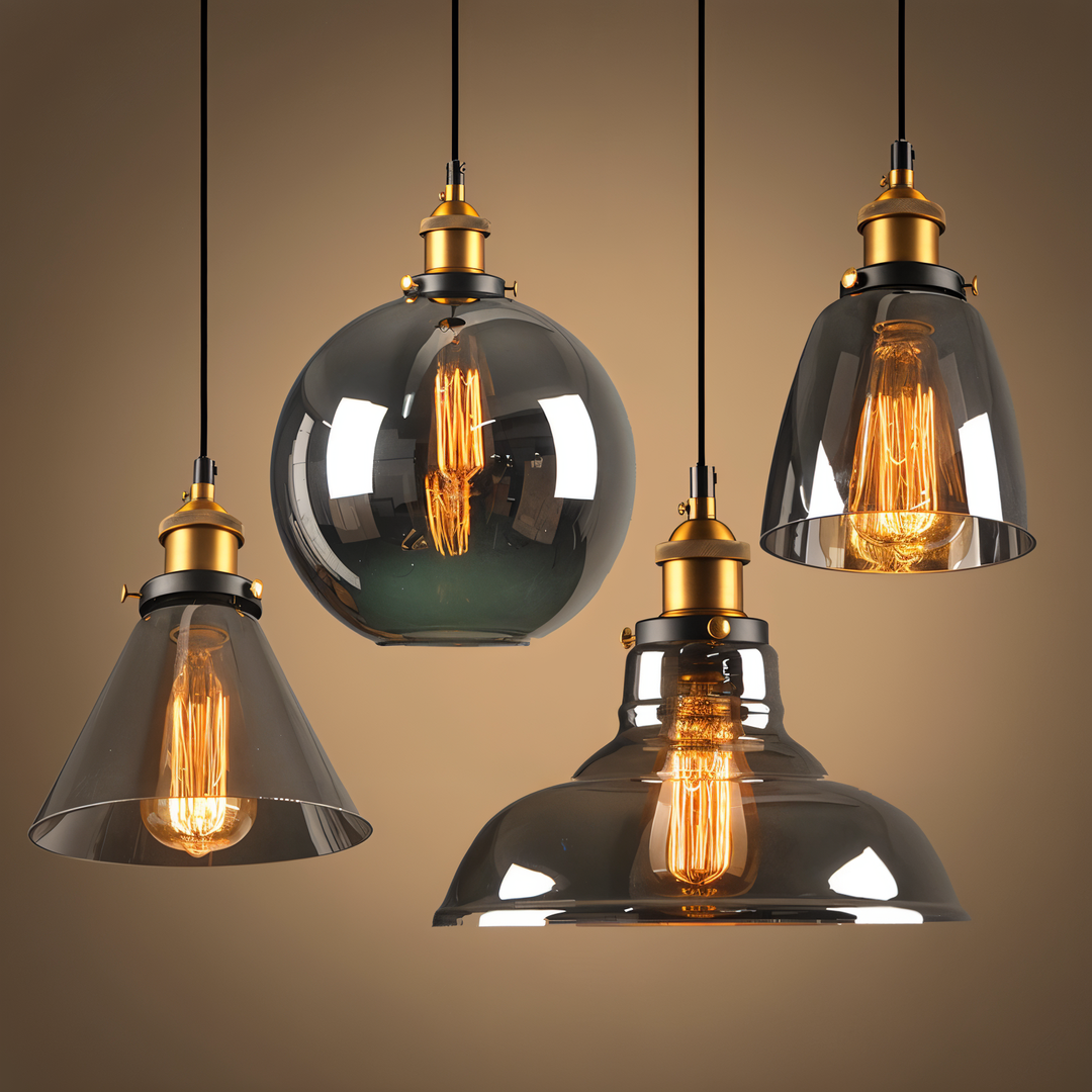 Szklana Lampa Wisząca Przyciemniana – Rustykalny Design – widok produktu 1 | Nuvira Home