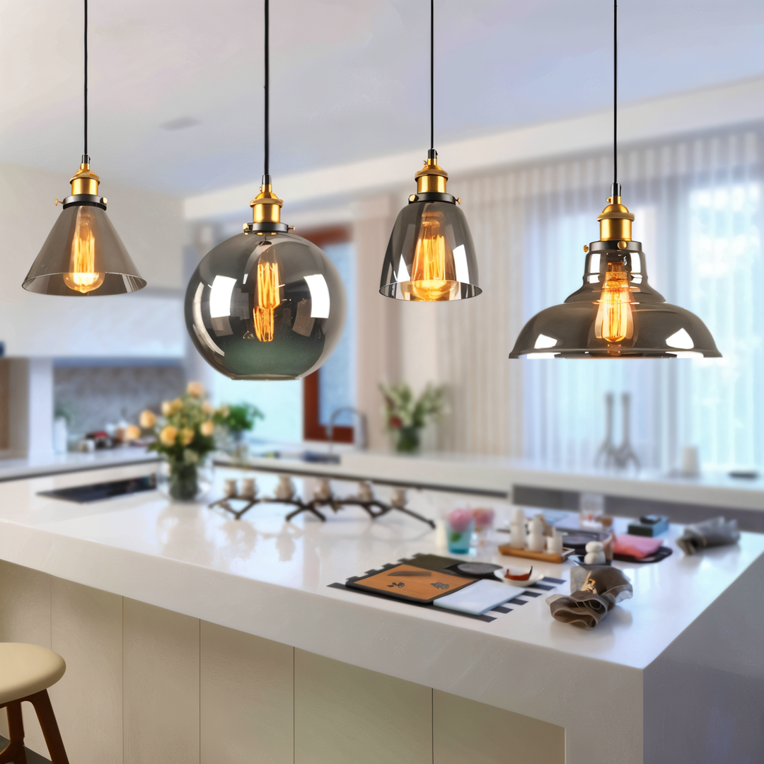 Szklana Lampa Wisząca Przyciemniana – Rustykalny Design – widok produktu 2 | Nuvira Home