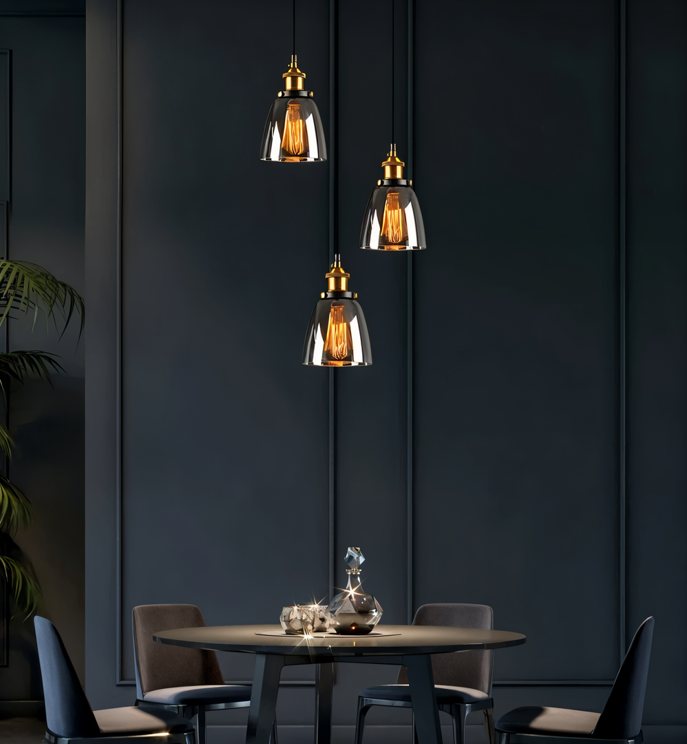 Szklana Lampa Wisząca Przyciemniana – Rustykalny Design – widok produktu 3 | Nuvira Home