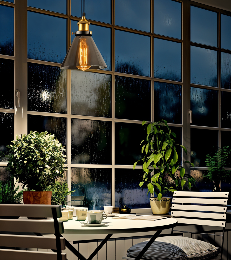 Szklana Lampa Wisząca Przyciemniana – Rustykalny Design – widok produktu 5 | Nuvira Home