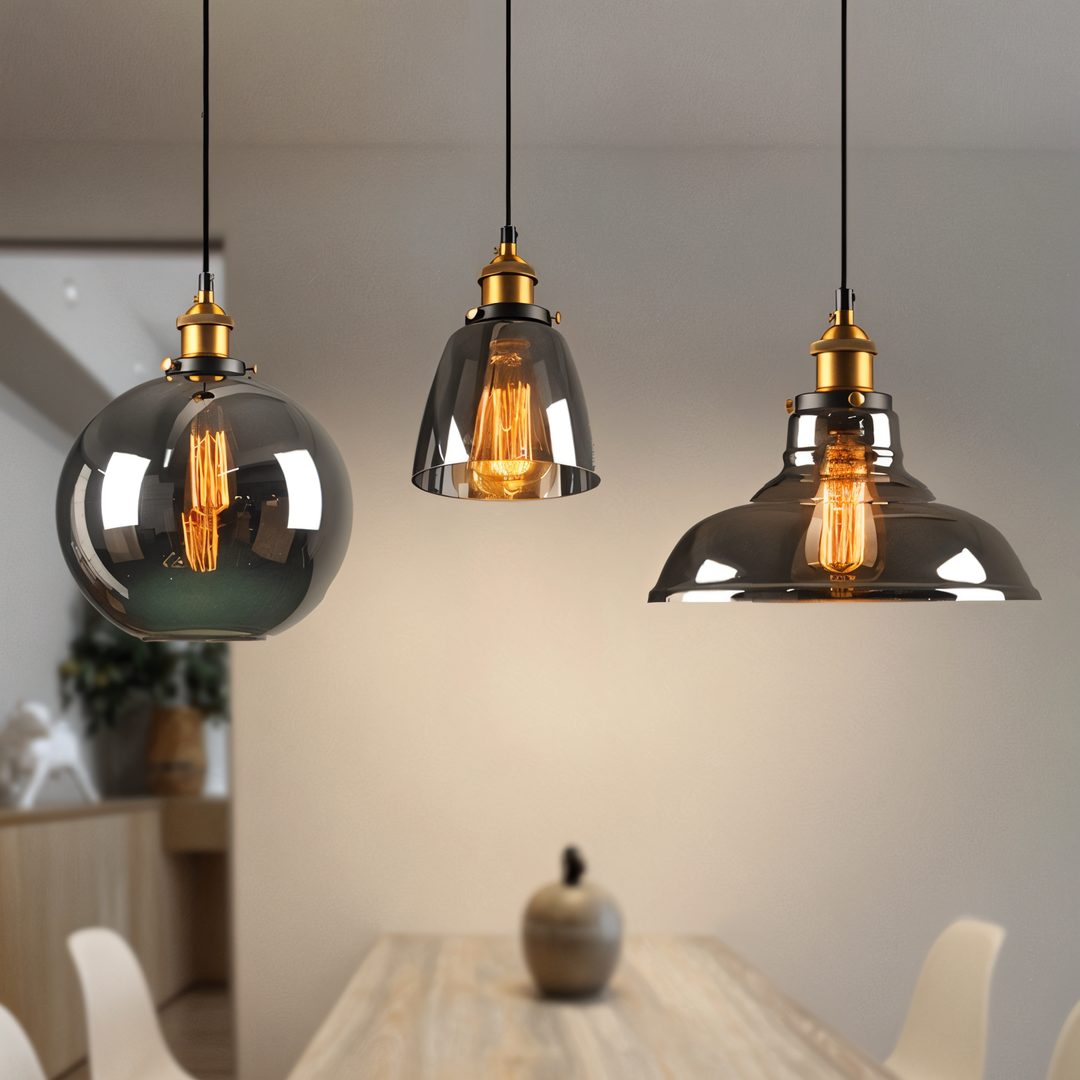 Szklana Lampa Wisząca Przyciemniana – Rustykalny Design – widok produktu 8 | Nuvira Home