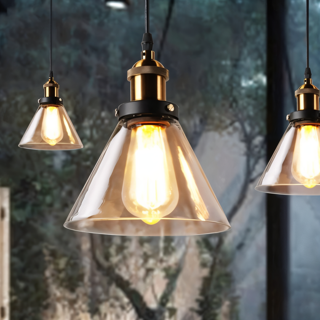 Szklana Lampa Wisząca Przyciemniana – Rustykalny Design – widok produktu 10 | Nuvira Home