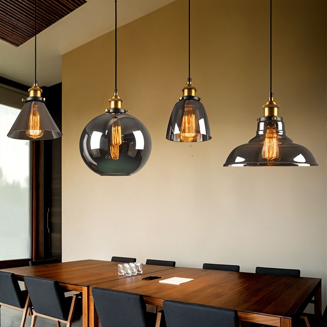 Szklana Lampa Wisząca Przyciemniana – Rustykalny Design – widok produktu 12 | Nuvira Home
