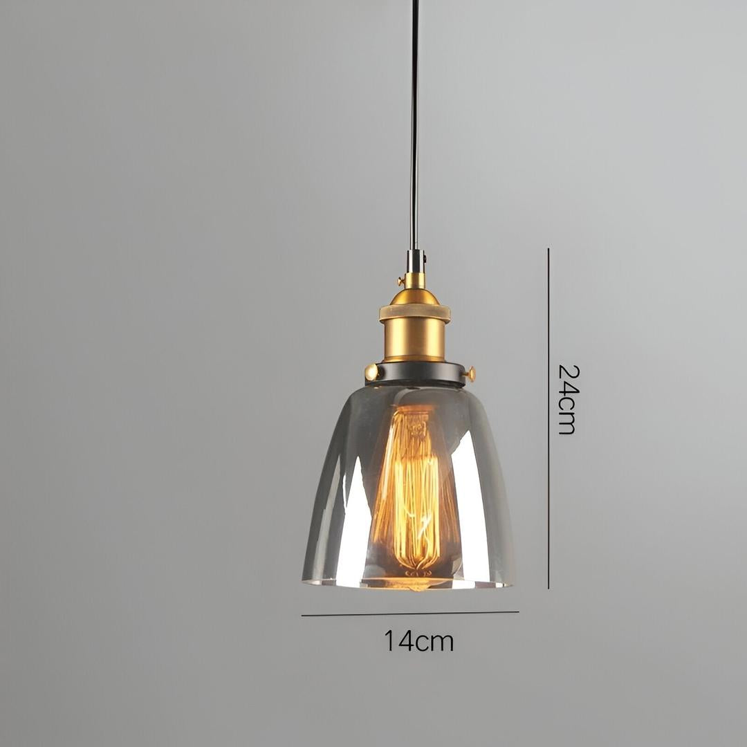 Szklana Lampa Wisząca Przyciemniana – Rustykalny Design – widok produktu 16 | Nuvira Home
