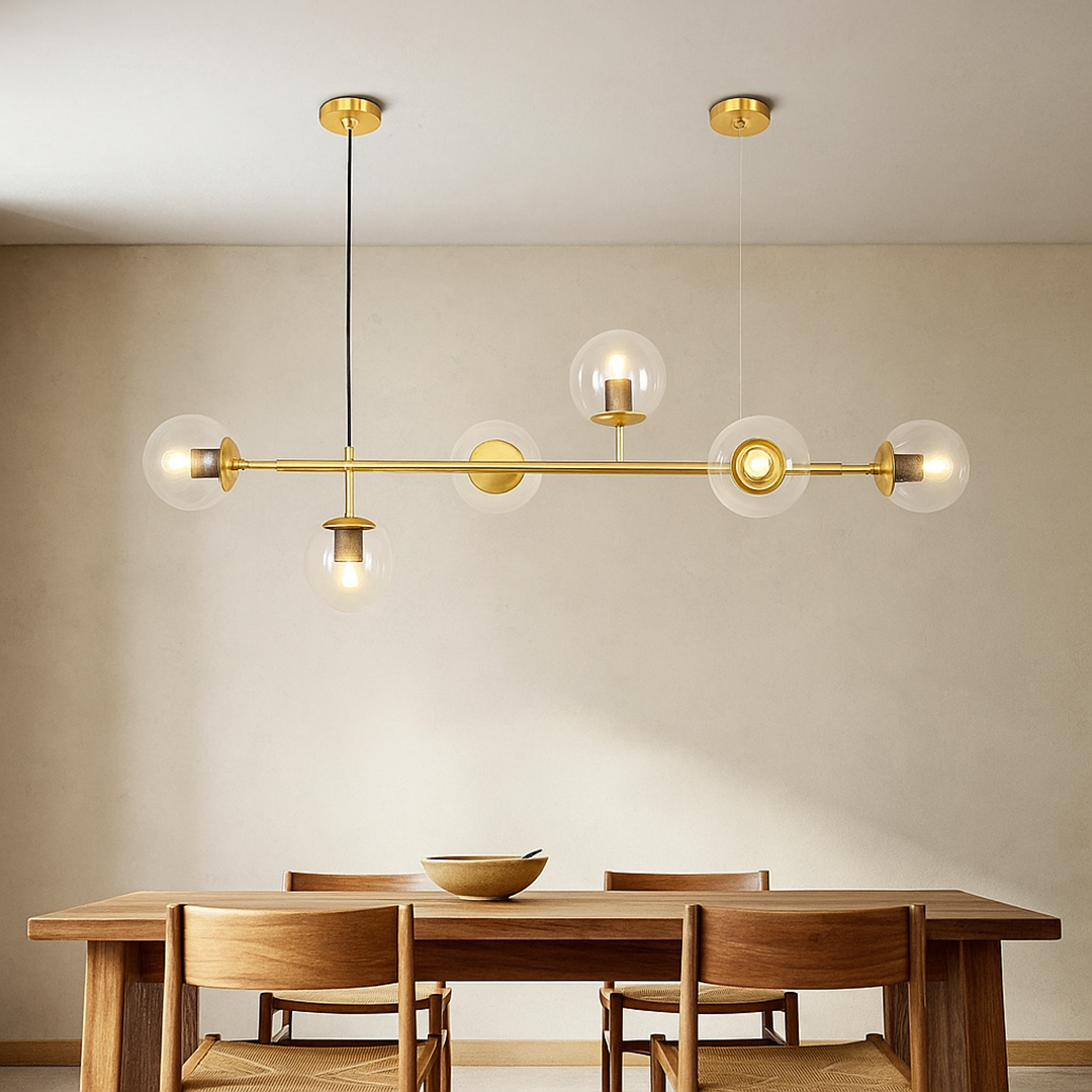 Szklana lampa wisząca w kształcie kuli – Nowoczesny design wnętrz – widok produktu 5 | Nuvira Home