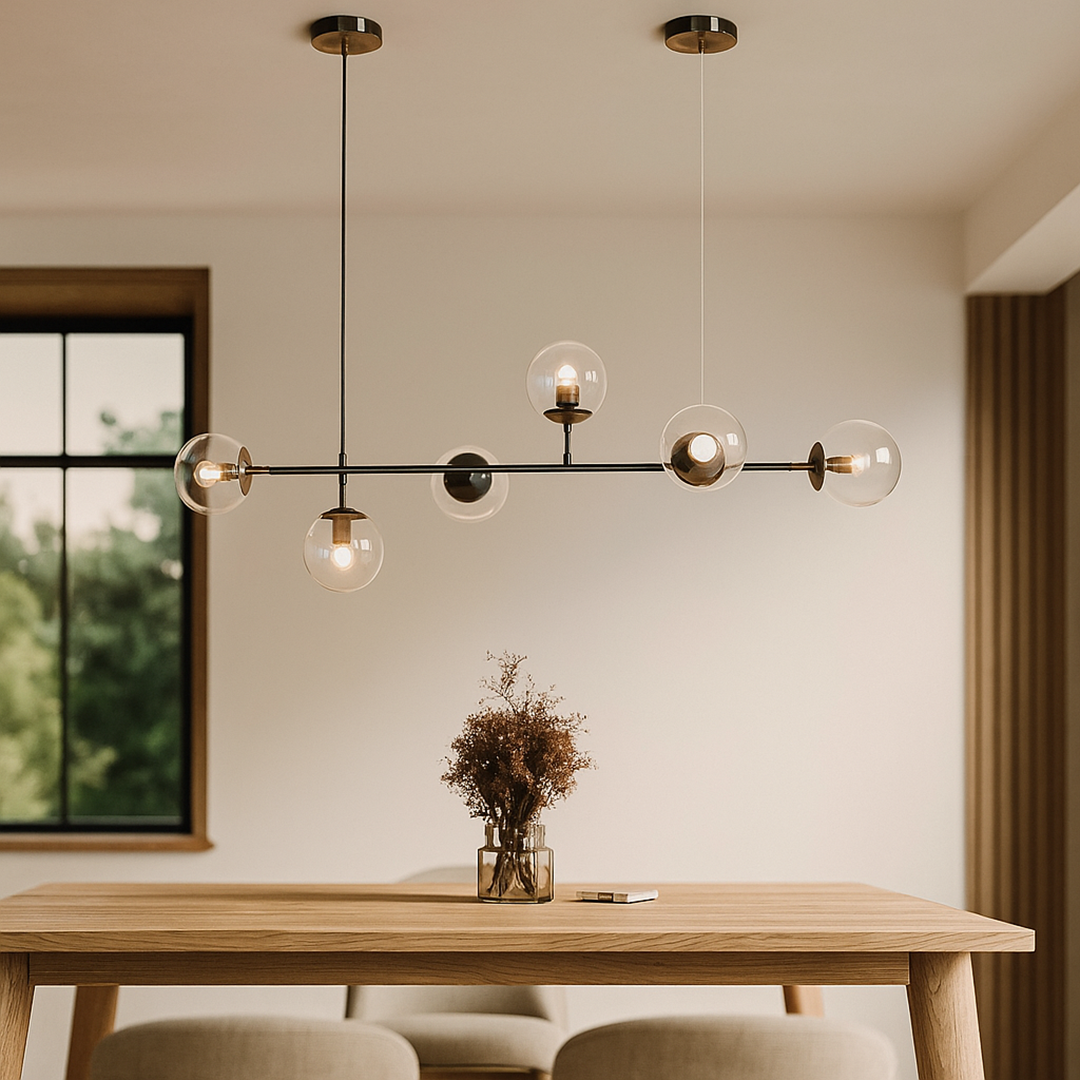 Szklana lampa wisząca w kształcie kuli – Nowoczesny design wnętrz – widok produktu 8 | Nuvira Home