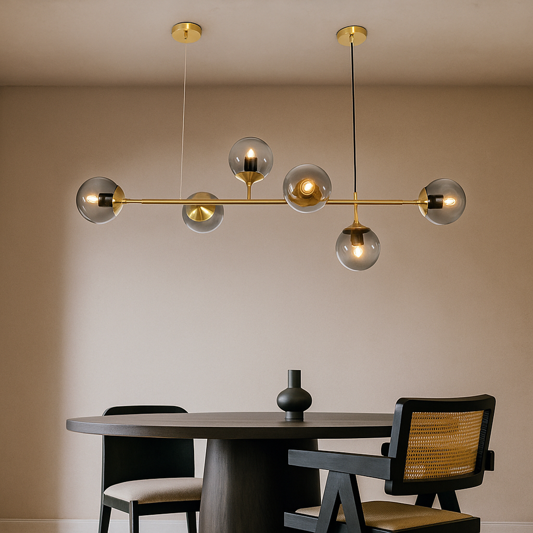 Szklana lampa wisząca w kształcie kuli – Nowoczesny design wnętrz – widok produktu 12 | Nuvira Home