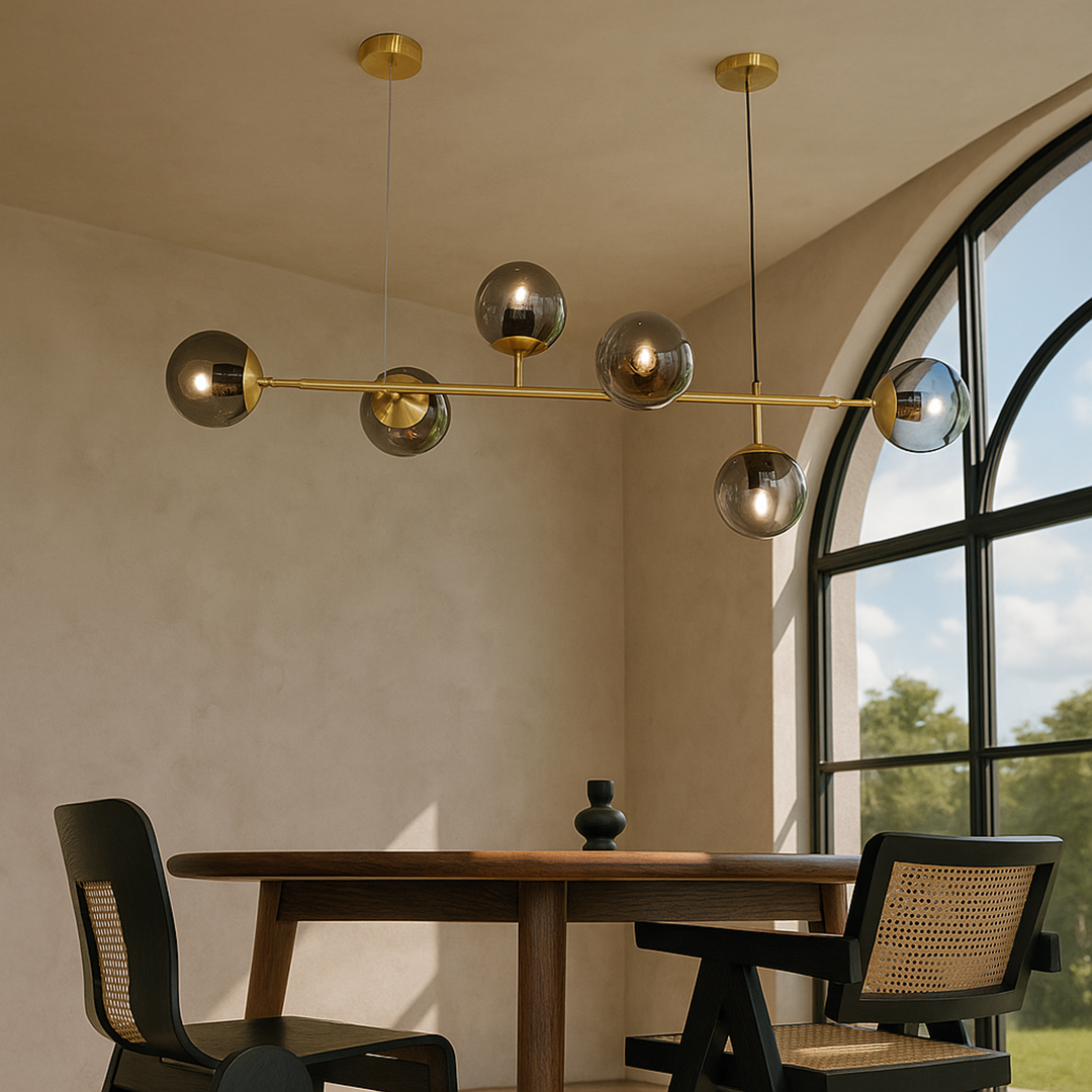 Szklana lampa wisząca w kształcie kuli – Nowoczesny design wnętrz – widok produktu 13 | Nuvira Home