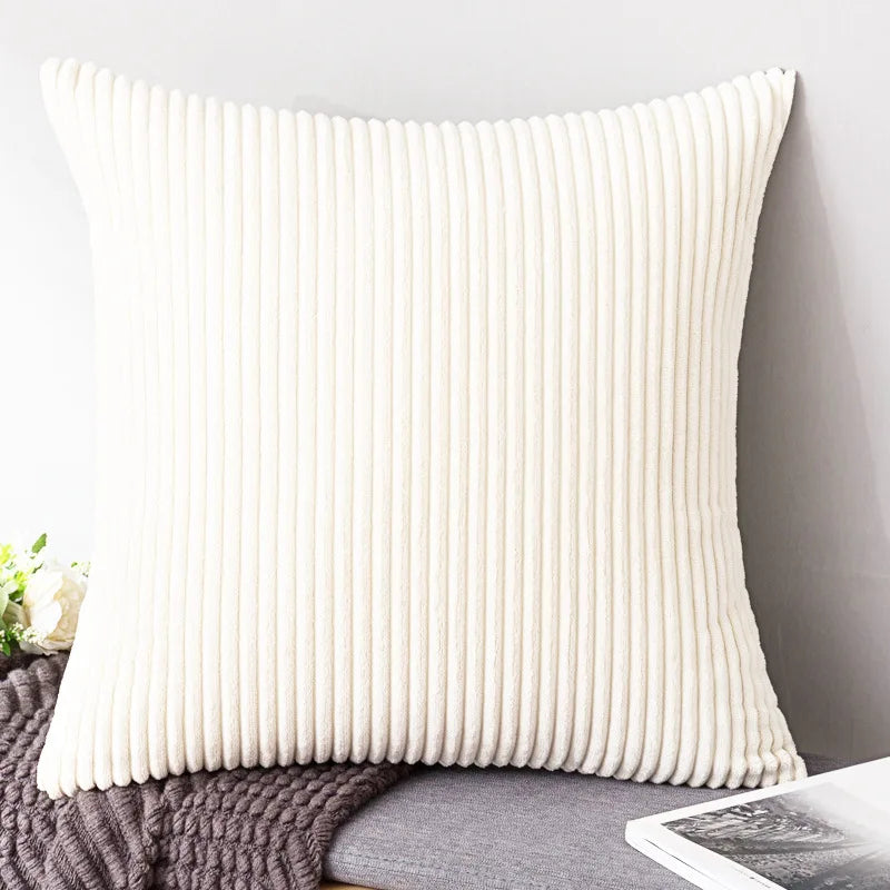 Sztruksowa Poszewka na Poduszkę w Paski 45x45 – widok produktu 6 | Nuvira Home