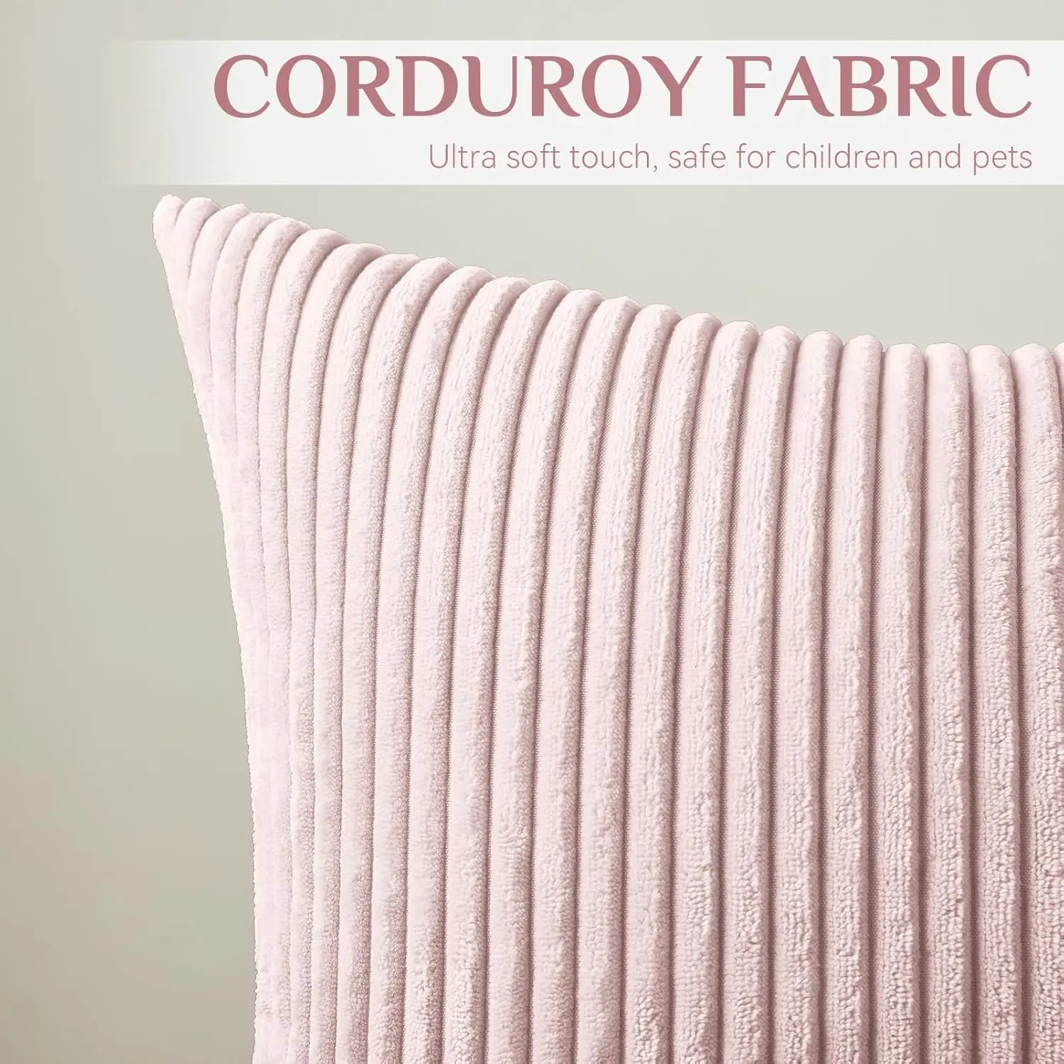 Sztruksowa Poszewka na Poduszkę w Paski 45x45 – widok produktu 28 | Nuvira Home