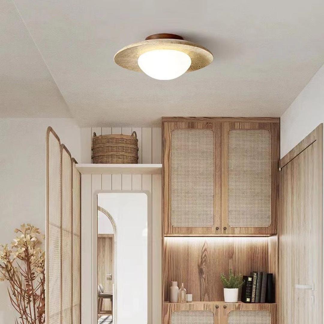 Trawertynowa Lampa Sufitowa LED – Skandynawskie Oświetlenie – widok produktu 1 | Nuvira Home