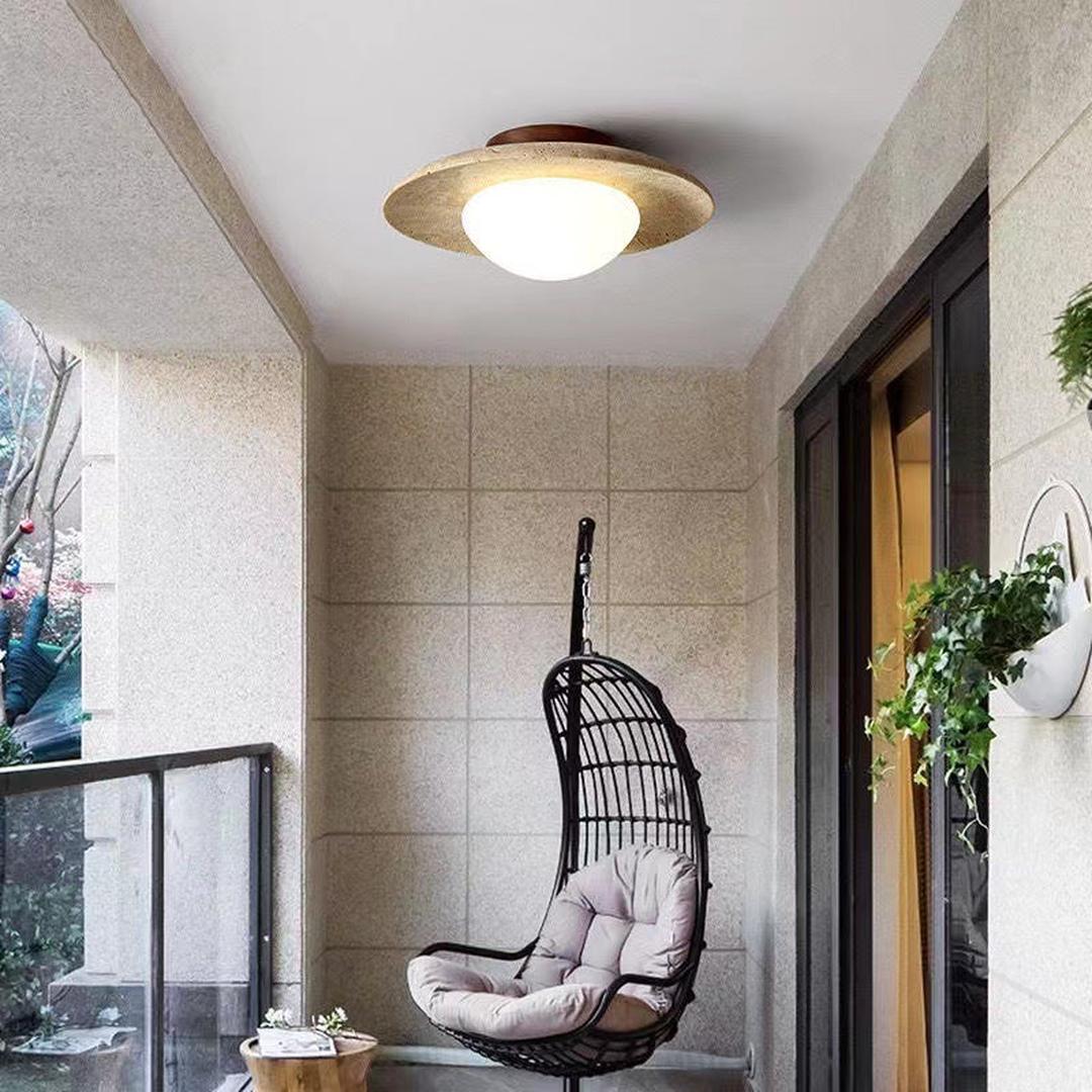 Trawertynowa Lampa Sufitowa LED – Skandynawskie Oświetlenie – widok produktu 2 | Nuvira Home