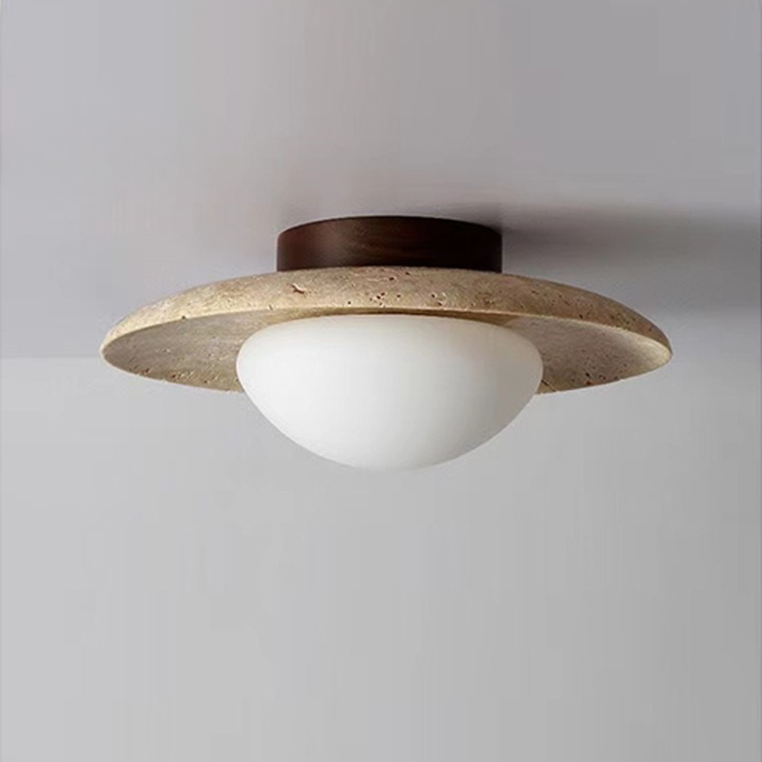 Trawertynowa Lampa Sufitowa LED – Skandynawskie Oświetlenie – widok produktu 6 | Nuvira Home