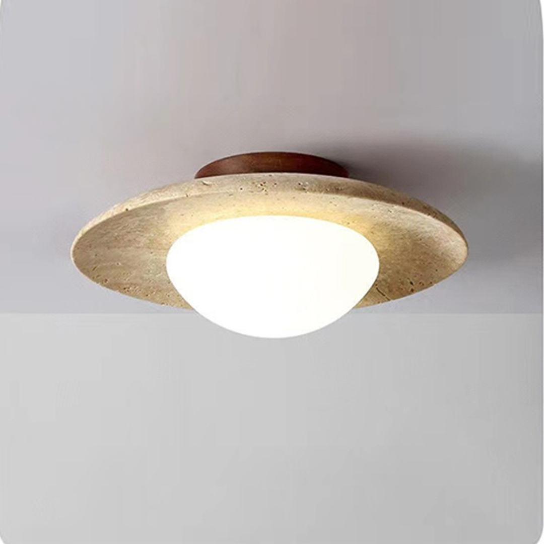 Trawertynowa Lampa Sufitowa LED – Skandynawskie Oświetlenie – widok produktu 7 | Nuvira Home
