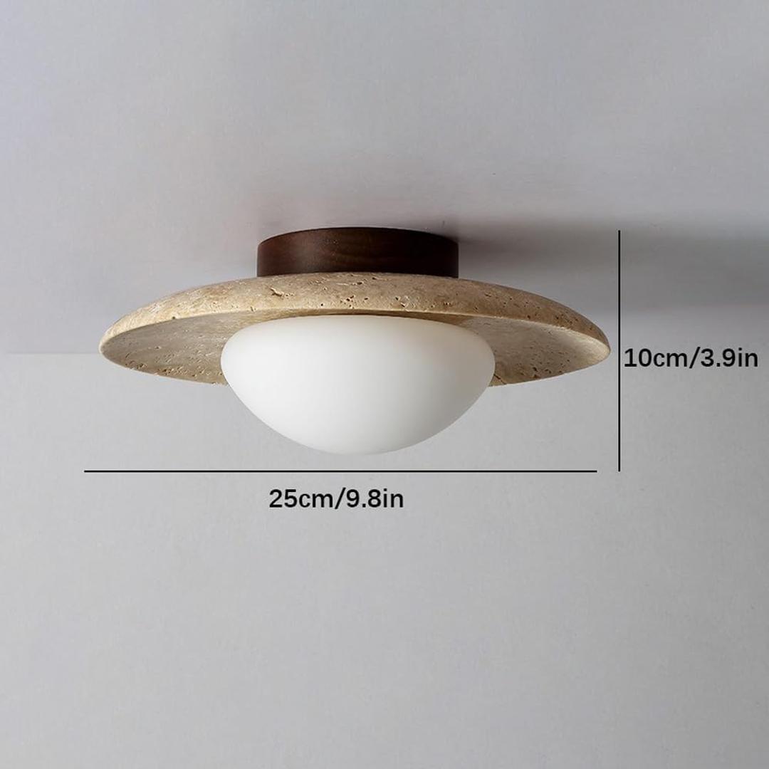 Trawertynowa Lampa Sufitowa LED – Skandynawskie Oświetlenie – widok produktu 9 | Nuvira Home