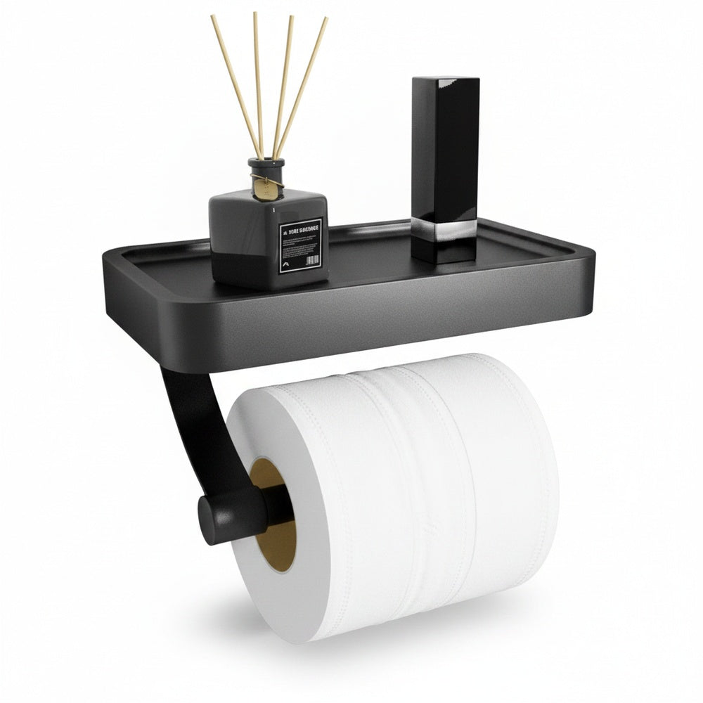 Uchwyt na Papier Toaletowy z Półką i Miejscem na Telefon – widok produktu 1 | Nuvira Home