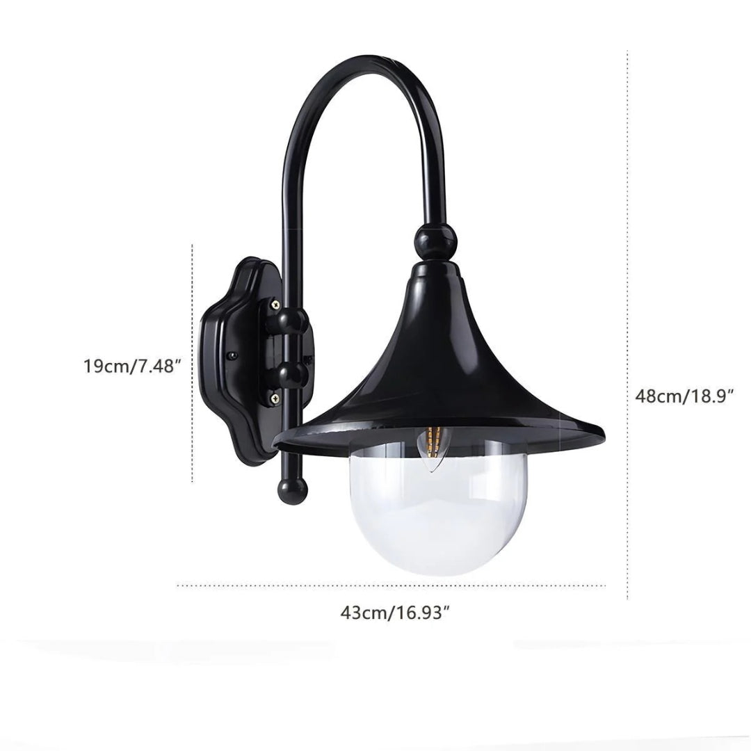 Vintage metalowa zewnętrzna lampa ścienna – widok produktu 12 | Nuvira Home