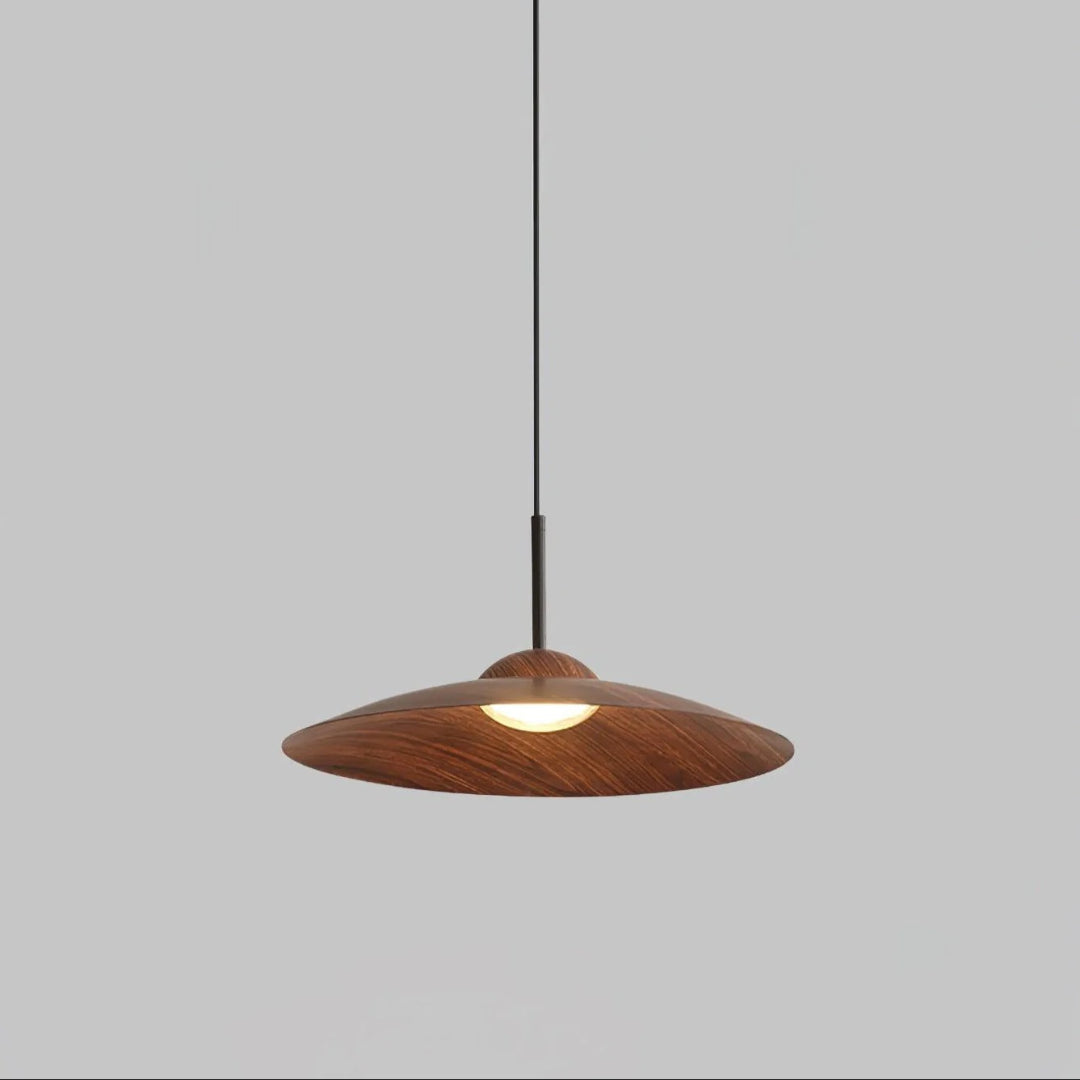 Wisząca lampa z naturalnego drewna w kształcie kopuły – widok produktu 11 | Nuvira Home