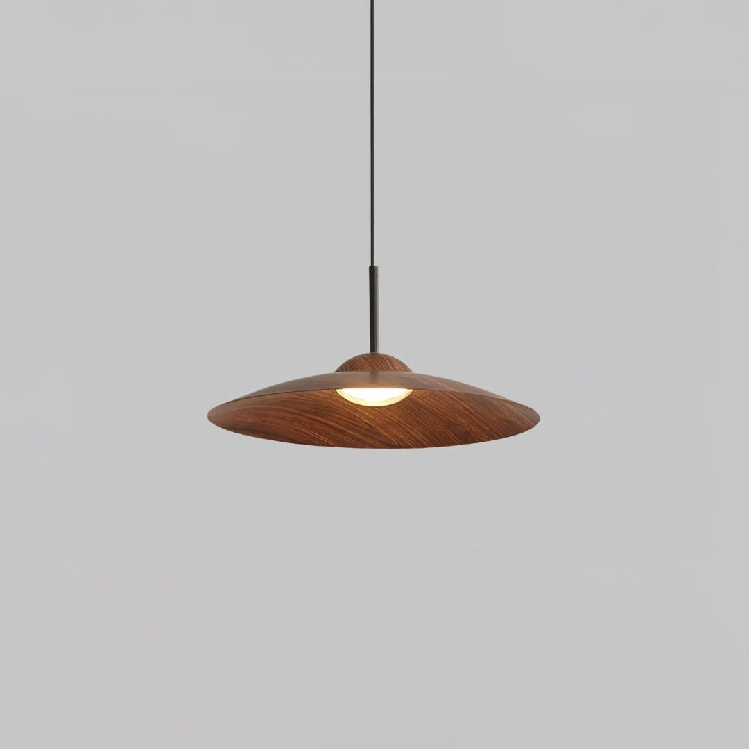 Wisząca lampa z naturalnego drewna w kształcie kopuły – widok produktu 12 | Nuvira Home