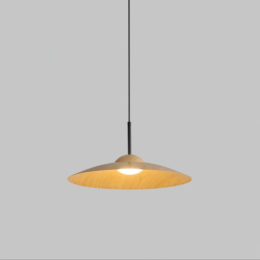 Wisząca lampa z naturalnego drewna w kształcie kopuły – widok produktu 17 | Nuvira Home