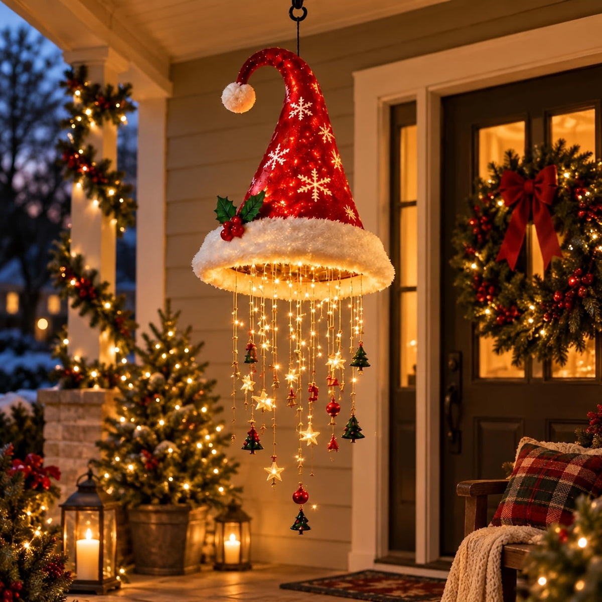 Wiszące Czapki Mikołaja LED 3 szt. – widok produktu 4 | Nuvira Home