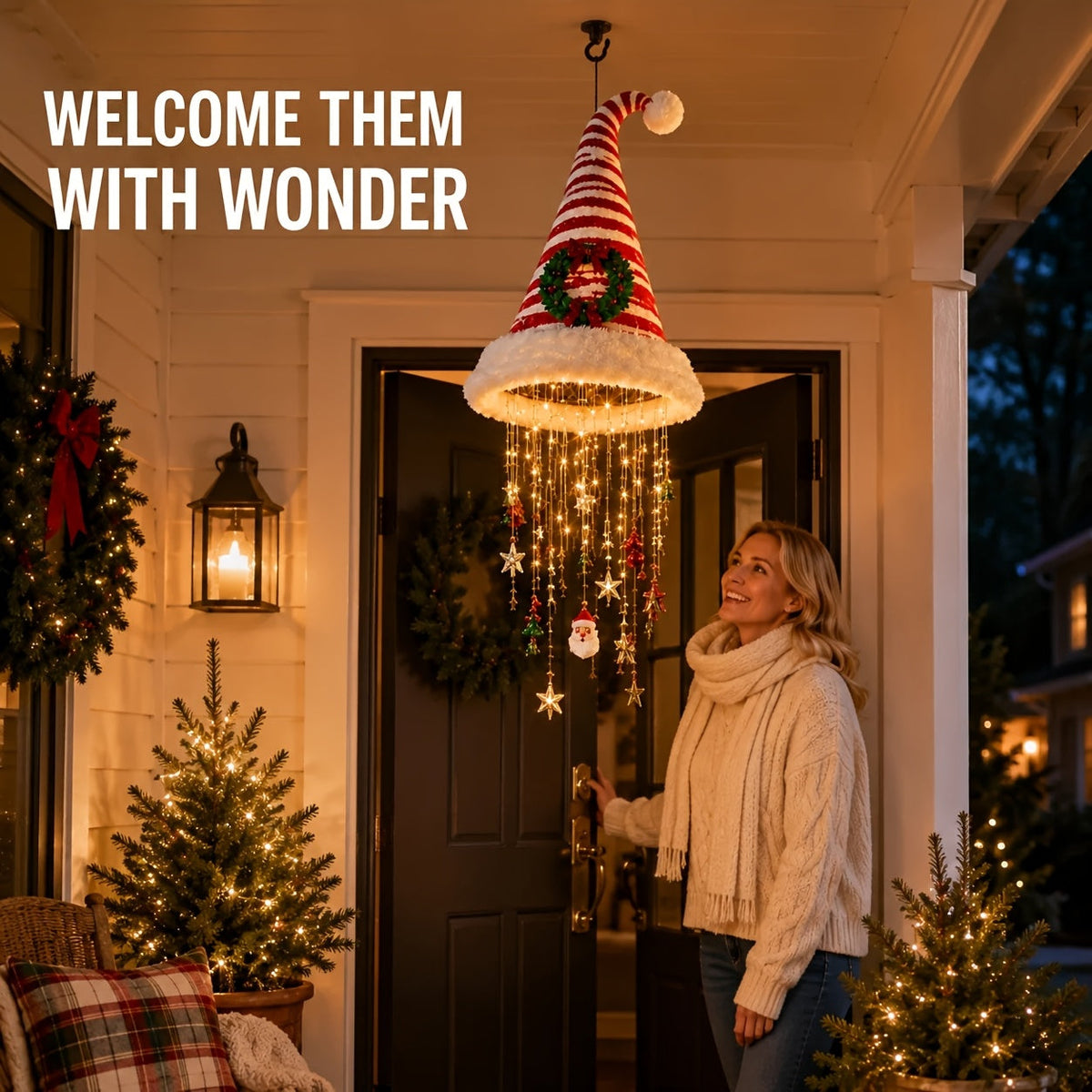 Wiszące Czapki Mikołaja LED 3 szt. – widok produktu 7 | Nuvira Home