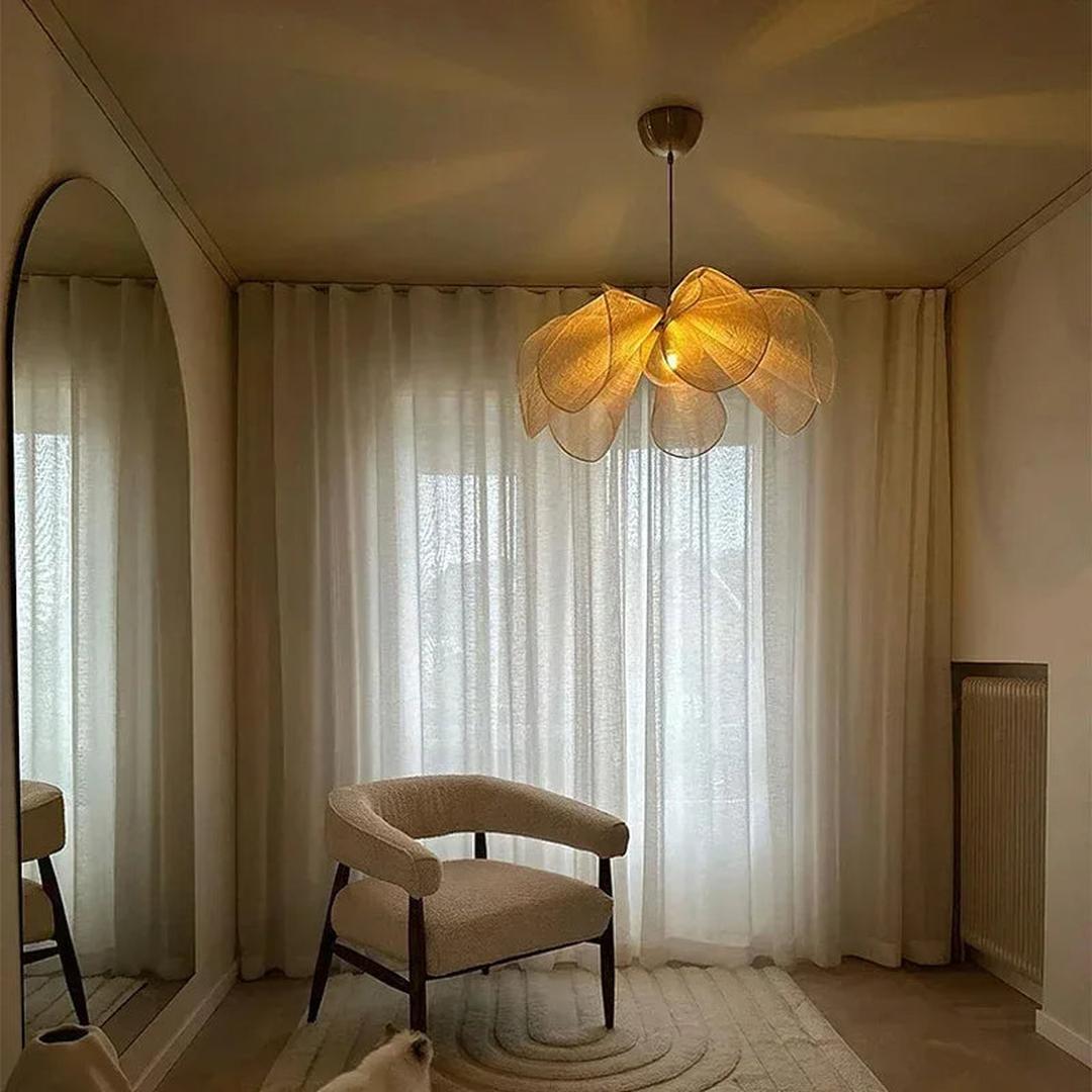 Zabytkowa Materiałowa Lampa Wisząca – Oświetlenie LED – widok produktu 4 | Nuvira Home