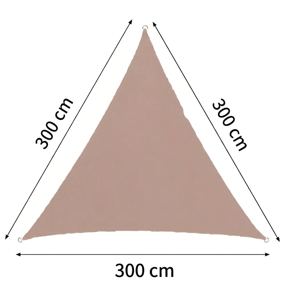 Wymiary trójkątnego żagla przeciwsłonecznego, 300 cm
