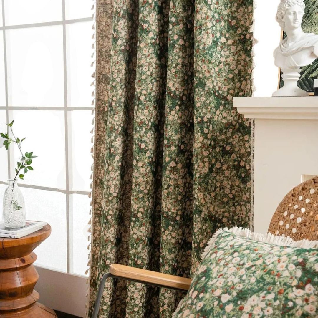 Zasłona Boho-Chic Kwiatowa Z Frędzlami – Można Prać W Pralce – widok produktu 5 | Nuvira Home