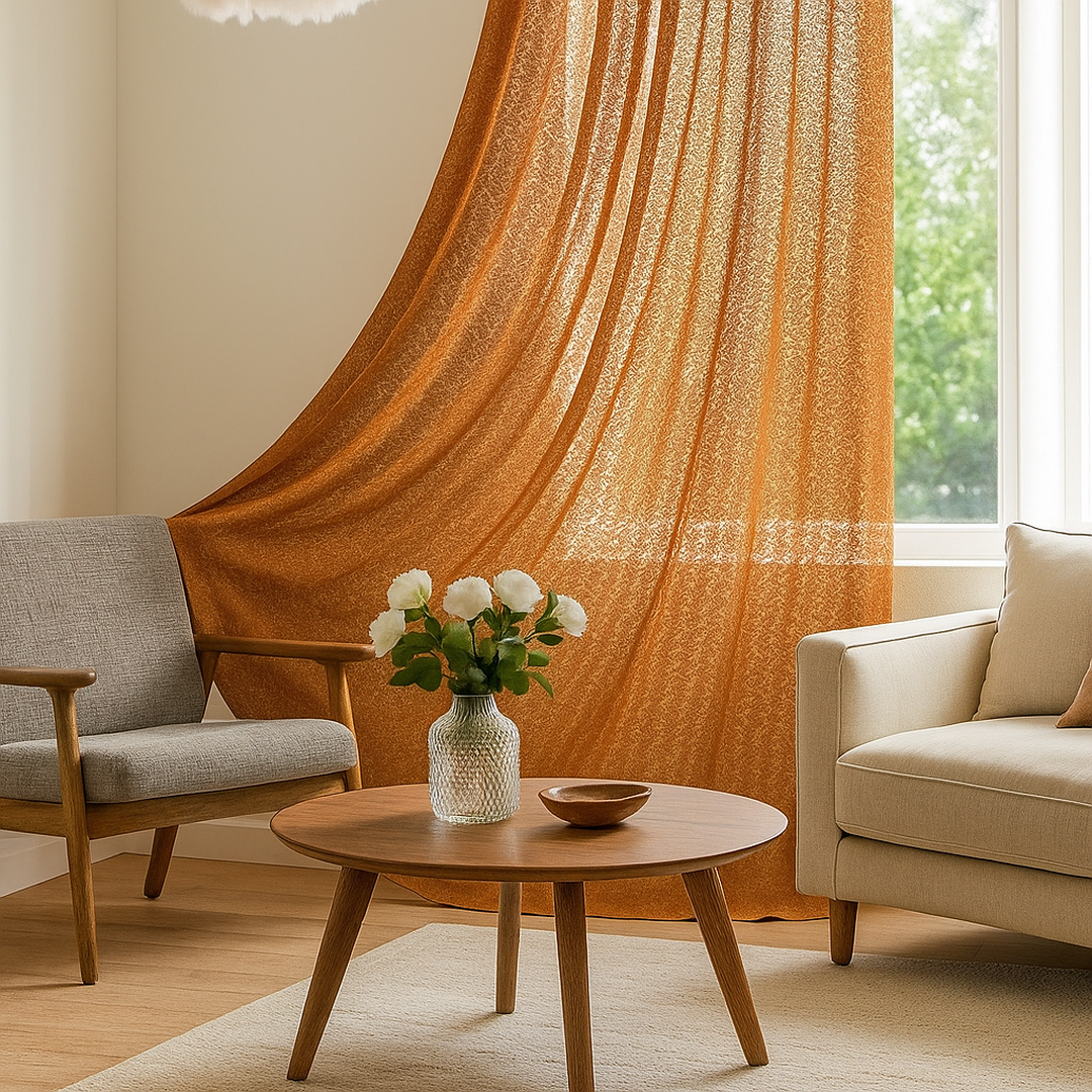Zasłona Boho Szydełkowa – Bursztynowy Blask – widok produktu 1 | Nuvira Home