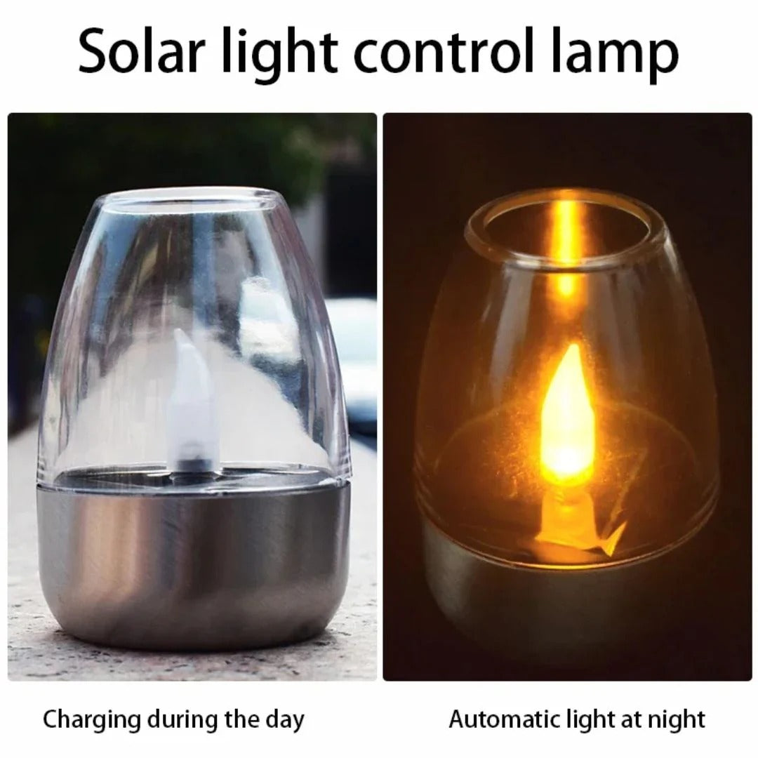 Zewnętrzna solarna lampa LED w formie świecy – widok produktu 7 | Nuvira Home