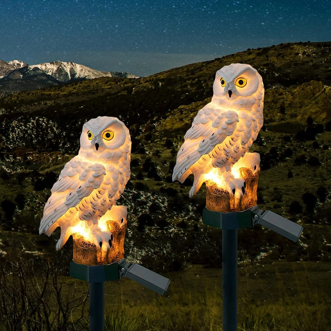 Zewnętrzna Solarna Lampa LED W Kształcie Sowy – widok produktu 6 | Nuvira Home