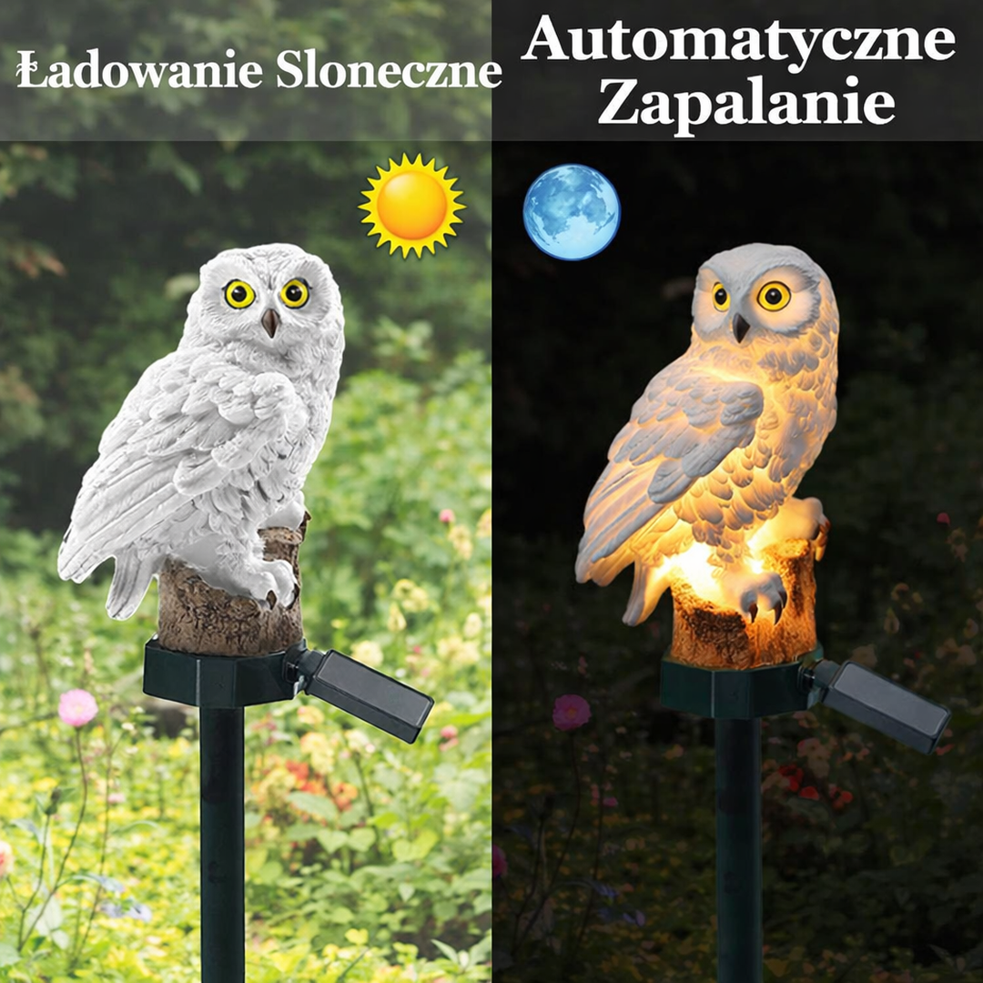 Zewnętrzna Solarna Lampa LED W Kształcie Sowy – widok produktu 10 | Nuvira Home