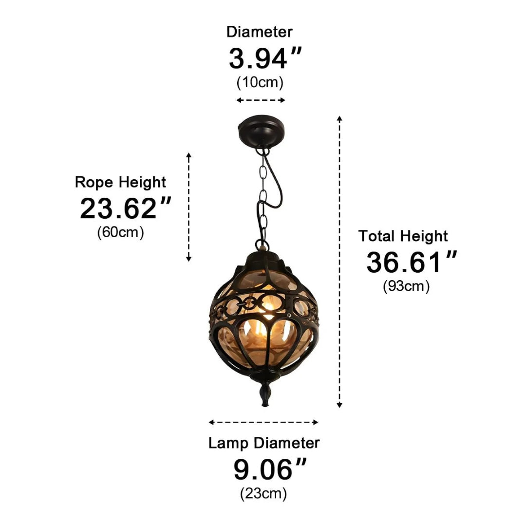 Zewnętrzna wisząca lampa kulista ze szkła – widok produktu 14 | Nuvira Home