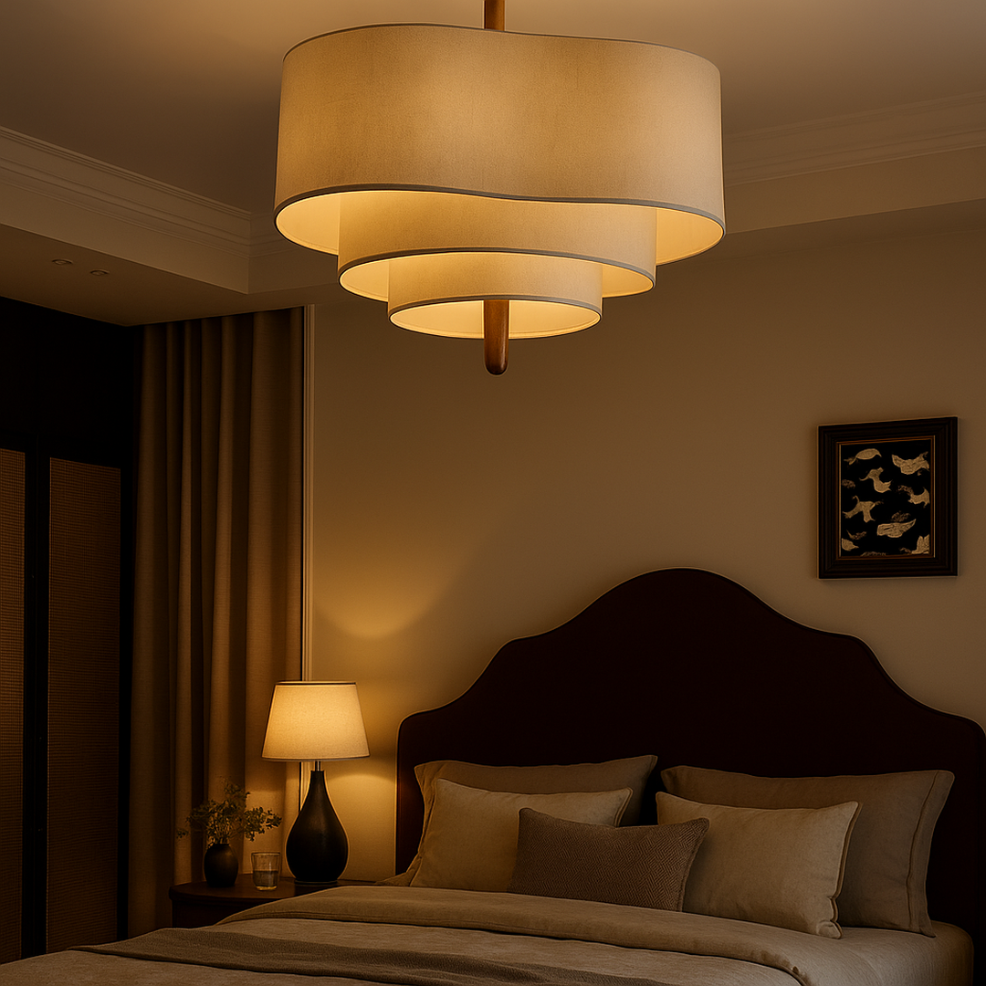 Żyrandol z Tkaniny Klasyczny Design – Elegancki Styl – widok produktu 2 | Nuvira Home