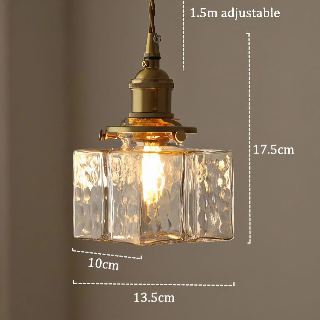 Vintage szklana lampa wisząca w stylu retro
